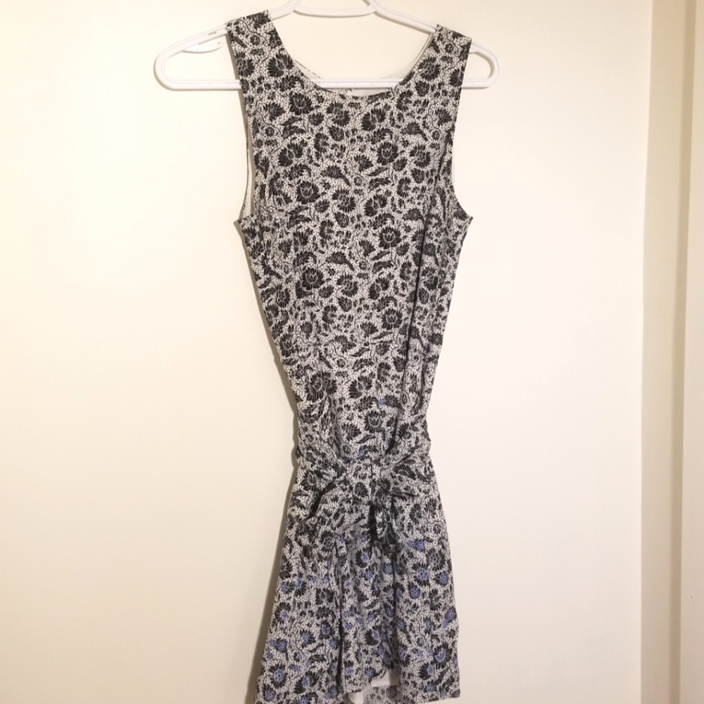 Petite White & Blue Floral Dress